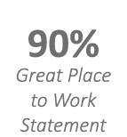 90% Great Place to Work Statement