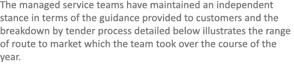 The managed service teams have maintained an independent stance in terms of the guidance provided to customers and th...