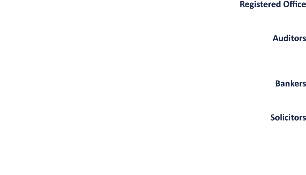 Registered Office Procurement House, 23 Leslie Hough Way, Salford, M6 6AJ Auditors DJH Mitten Clarke Audit Limited, ...