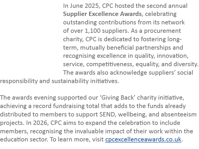 In June 2025, CPC hosted the second annual Supplier Excellence Awards, celebrating outstanding contributions from its...