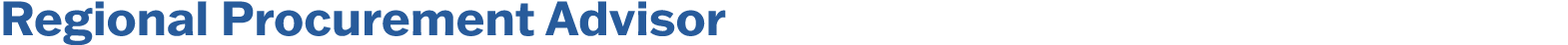 Regional Procurement Advisor 